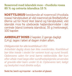 Islandsk Rosenrod m/Islandsk mos <br>350 mg  (100 kapsler)