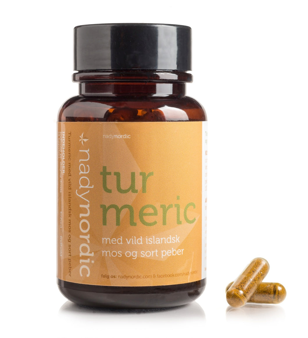 Turmeric m/Islandsk mos <br>520 mg  (100 kapsler)
